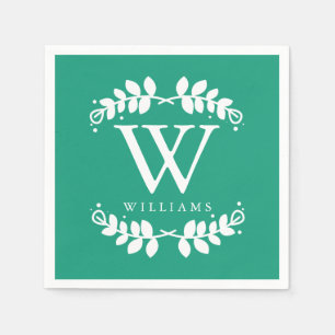 Emerald Green Monogram Napkin