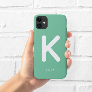Emerald Green Monogram Phone Case