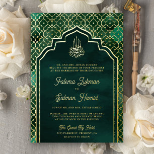 Emerald Green Moroccan Arch Muslim Wedding Gold