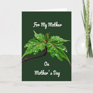 Emerald Green Mothers Day Leaf Card