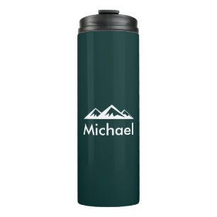 Emerald Green Mountain Personalised Custom Thermal Tumbler