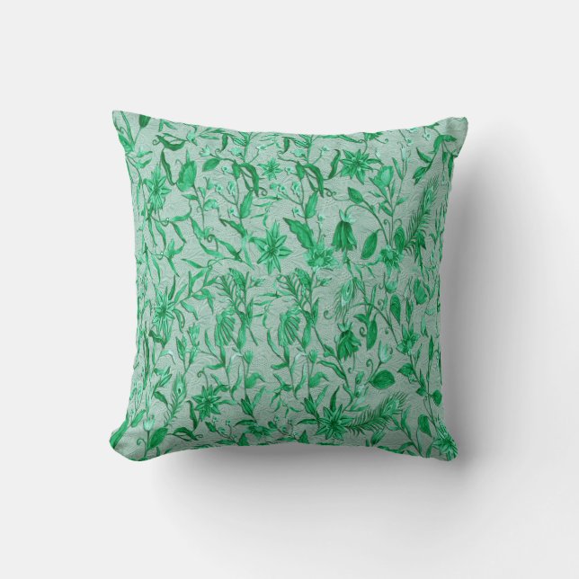 Emerald Green on a sculpture texture backing Cushion (Front)