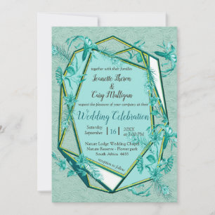 Emerald green on a sculpture texture backing invitation