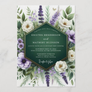 Emerald Green Organic Meadow Wedding Invitation