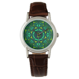 Emerald Green Ornate Kaleidoscope Monogram Watch