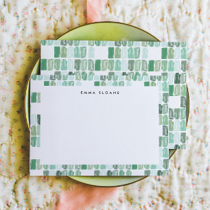 Emerald Green Painted Jewel Personalised Note Card