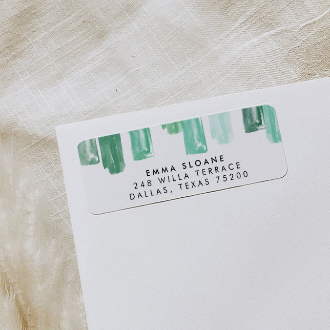 Emerald Green Painted Jewels Return Address Labels (Emerald green jewels watercolor return address labels.)