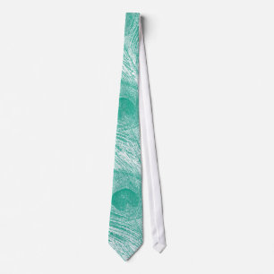 Emerald Green Peacock Design Tie