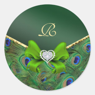 Emerald Green Peacock Wedding Gift Seal
