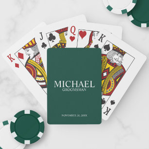 Emerald Green Personalised Groomsmen Playing Cards