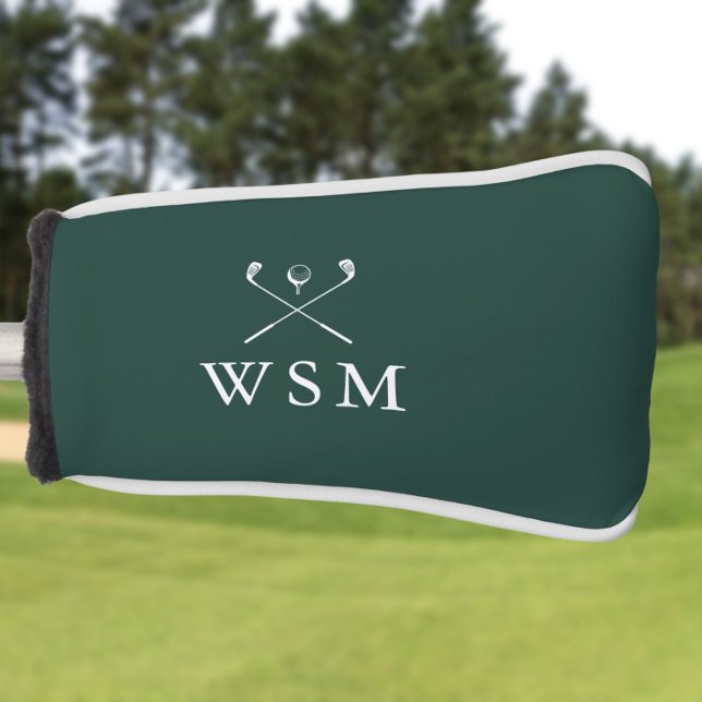 Emerald Green Personalised Monogram Golf Clubs Golf Head Cover (Emerald Green Personalized Monogram Golf Clubs Golf Head Cover)