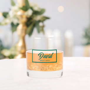Emerald Green Personalised Wedding Best Man Glass