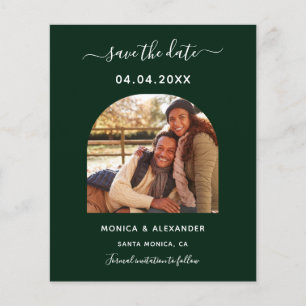 Emerald green photo arch wedding Save the Date