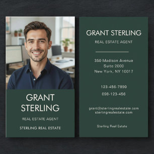 Emerald Green Photo Real Estate Realtor Business Card