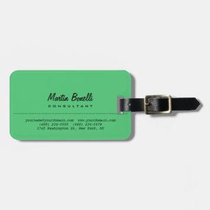 Emerald Green Plain Luggage Tag