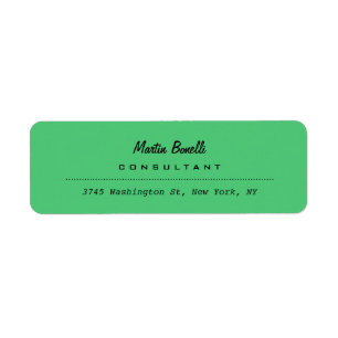 Emerald Green Plain Return Address Label