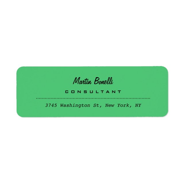 Emerald Green Plain Return Address Label (Front)