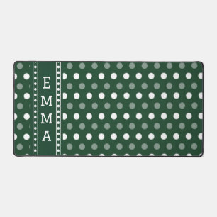 Emerald Green Polka Dot Desk Mat