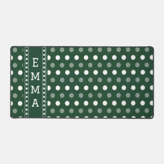 Emerald Green Polka Dot Desk Mat