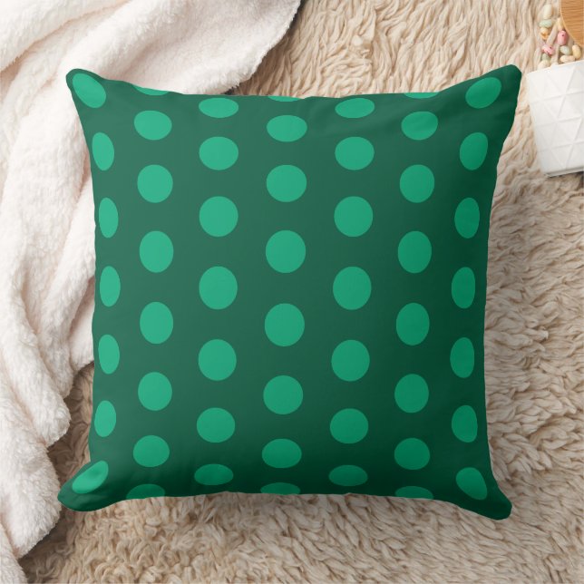 Emerald Green Polka Dots  Cushion (Blanket)