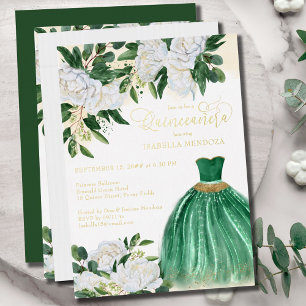 Emerald Green Princess Quinceanera Gold