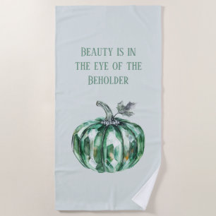 Emerald Green Pumpkin Beach Towel
