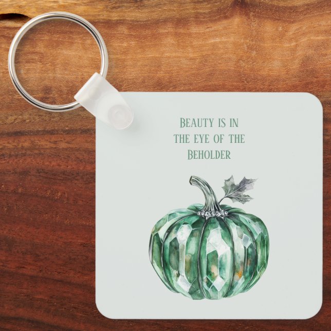Emerald Green Pumpkin Key Ring (Front)
