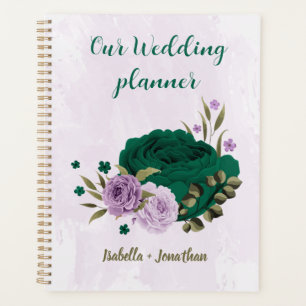 emerald green purple flowers wedding planner