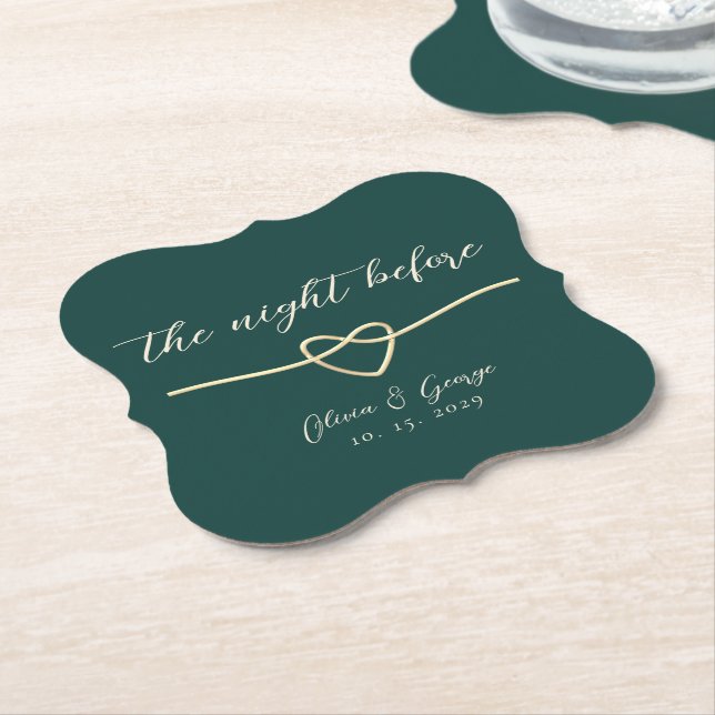 Emerald Green Rehearsal Dinner Coaster (Angled)