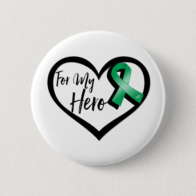 Emerald Green Ribbon For My Hero 6 Cm Round Badge (Front)