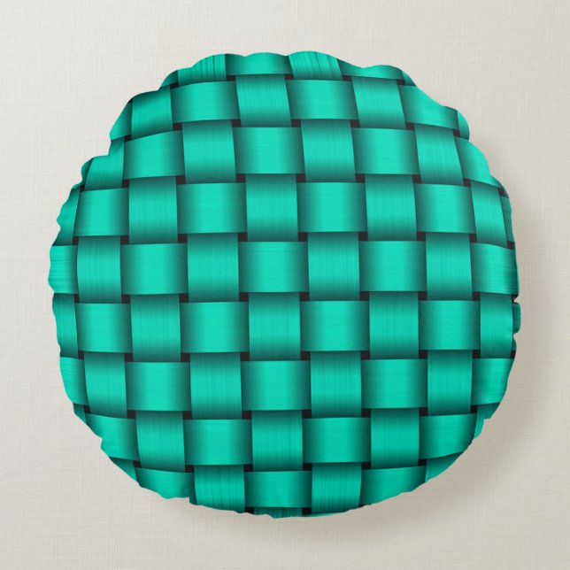 Emerald Green Ribbon Round Cushion (Front)