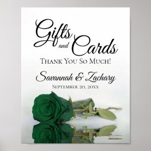 Emerald Green Rose Gifts & Cards Wedding Sign