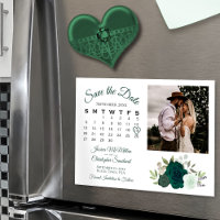 Emerald Green Roses Calendar & Photo Save the Date
