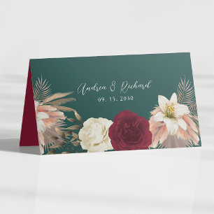 Emerald Green Rustic Wedding Place Card