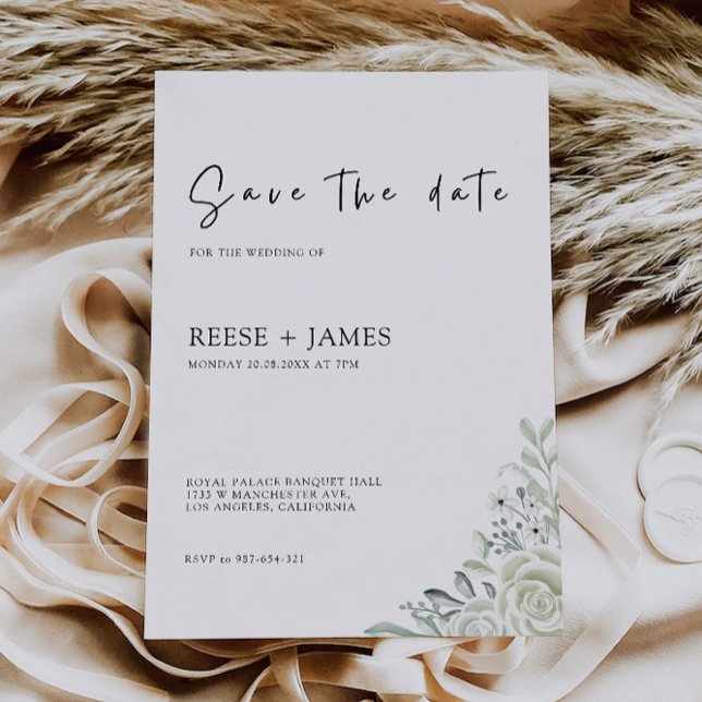 Emerald Green Save the Date Template (Emerald Green Save the Date Template)