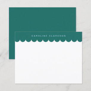 Emerald Green Scallop Border Note card