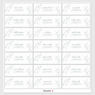 Emerald Green Script Botanical Guest Address