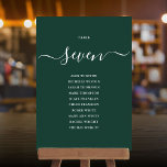 Emerald Green Script Table Number Seating Chart<br><div class="desc">These elegant emerald green signature script double-sided table number seating chart cards are perfect for all celebrations. Designed by Thisisnotme©</div>