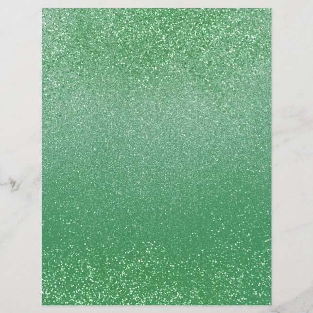 Emerald Green Shimmer Glitter Dust Scrapbook Paper (Front)