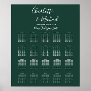 Emerald Green Signature Wedding Seating Chart