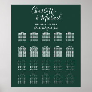 Emerald Green Signature Wedding Seating Chart
