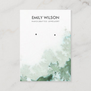 Emerald Green Silver Agate Earring Display Card