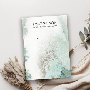 Emerald Green Silver Agate Earring Display Card