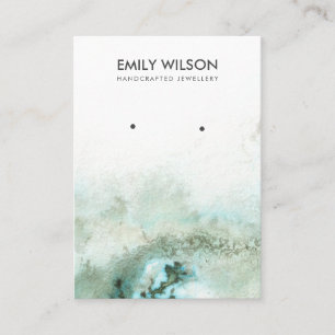 Emerald Green Silver Agate Earring Display Card