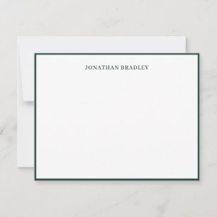 Emerald Green Simple Border Elegant Typography Card