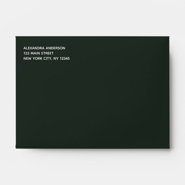 Emerald Green Simple Minimalist Coloured Envelope (Front)