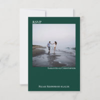 Emerald Green Simple Minimalist Photo Wedding