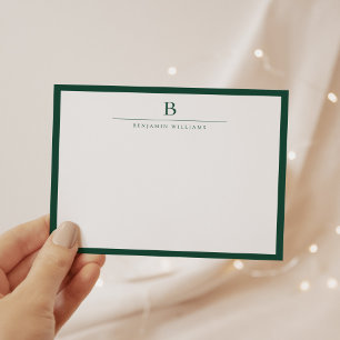 Emerald Green Simple Modern Stationery Classic  Card
