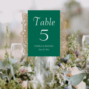 Emerald Green Simple Style Wedding Table Number