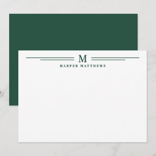 Emerald Green Simple Two Border Minimalist Card